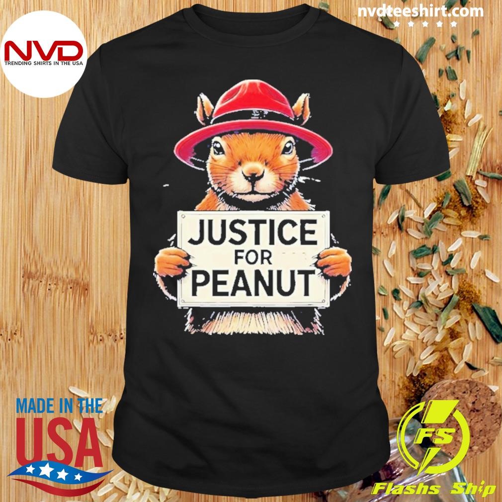 Cute Justice For Peanut The Squirrel Wanted Gift 2024 Shirt