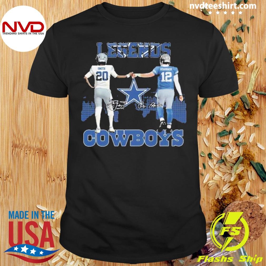 Dallas Cowboys The Legends Tyler Smith Roger Staubach Signatures Shirt