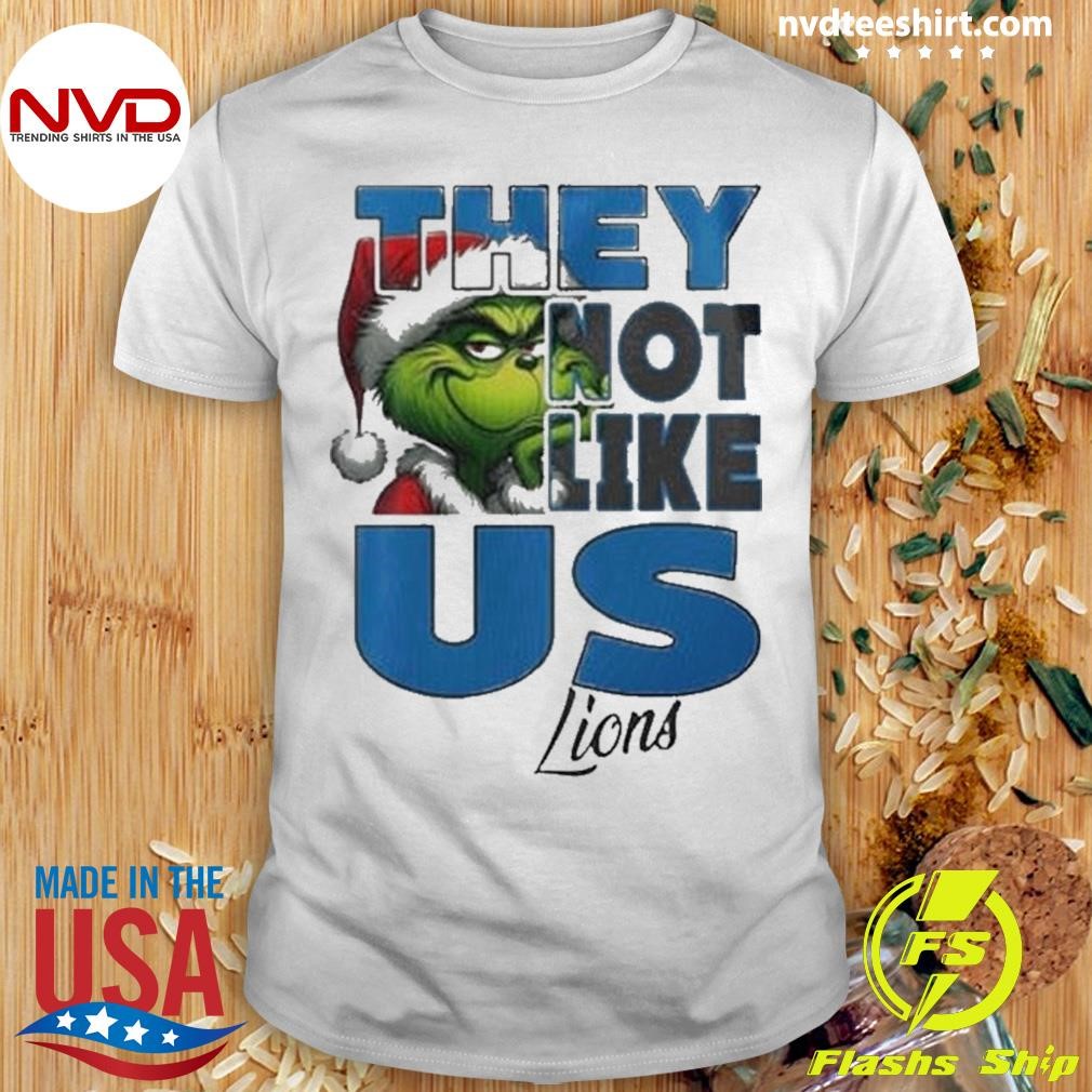 Detroit Lions Grinch They Not Like Us Lionsmas Christmas Shirt