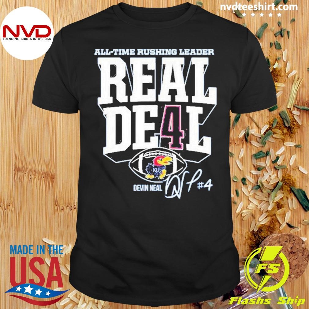 Devin Neal Jayhawks All-Time Rushing Leader Real Deal Shirt