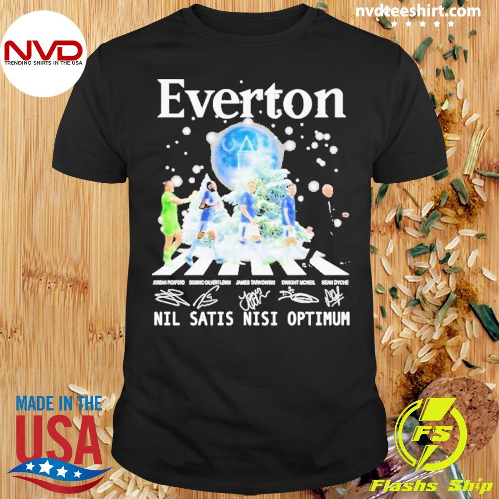 Everton Abbey Road Nil Satis Nisi Optimum Christmas Signatures Shirt