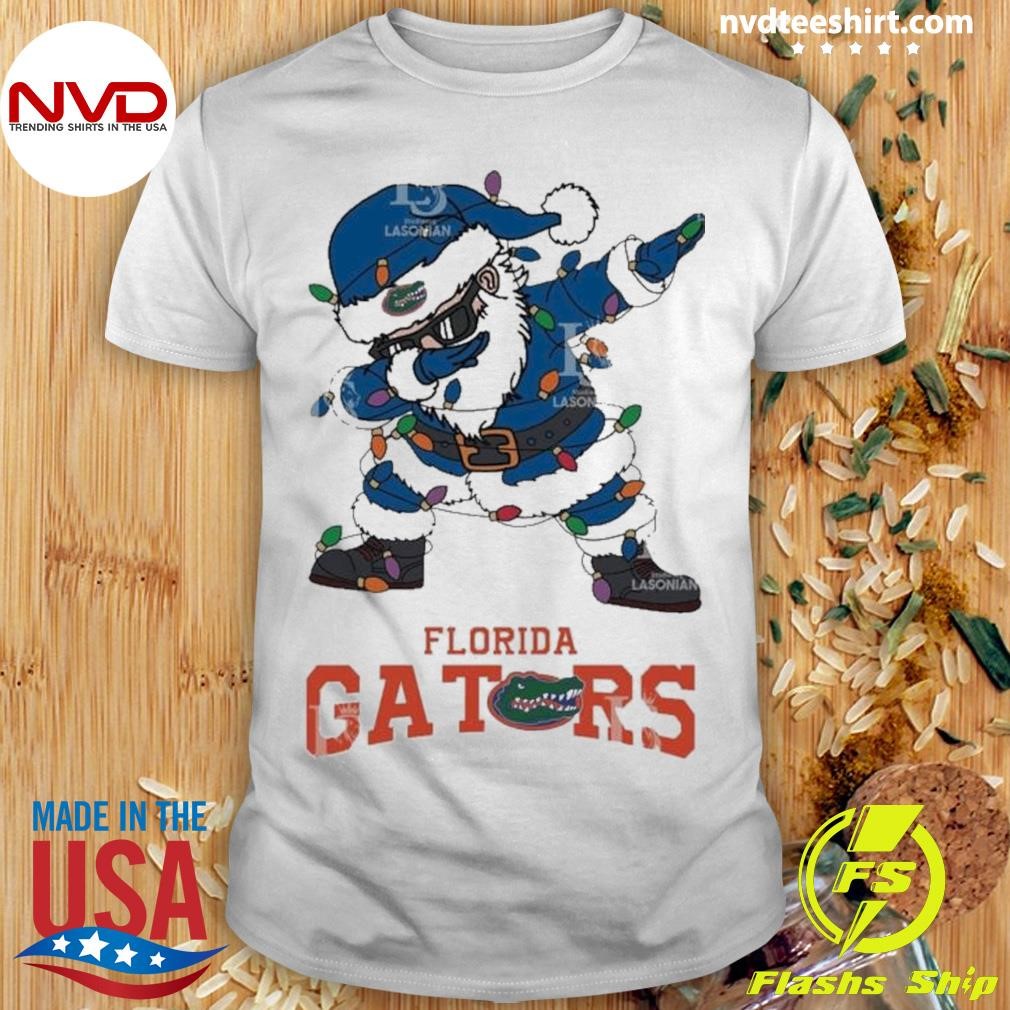 Florida Gators Dabbing Santa Claus Ugly Christmas Light Shirt