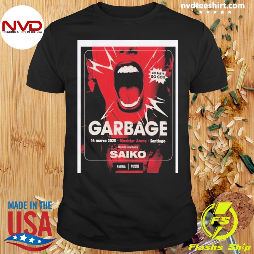 Garbage Mar 14 2025 Movistar Arena Santiago Chile Tour Poster Shirt