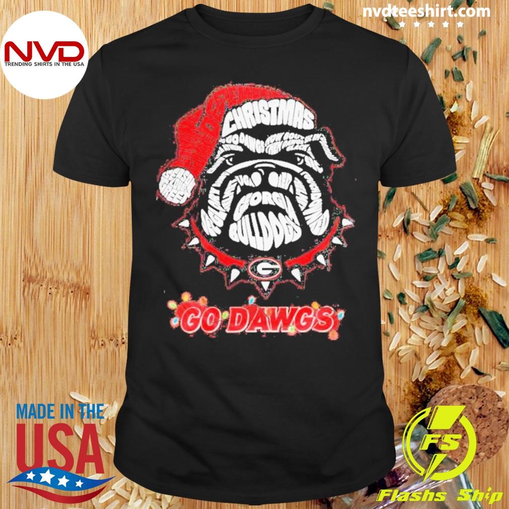 Georgia Bulldogs Georgia Bulldogs Christmas Red Go Dawgs Holiday Santa Hat Shirt