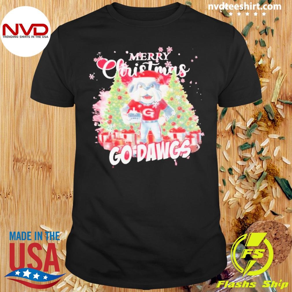 Georgia Bulldogs Mascot Merry Christmas Go Dawgs Shirt