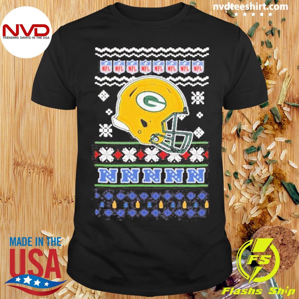 Green Bay Packers Nfl Football Christmas Helmet 2024 Sweater Shirt