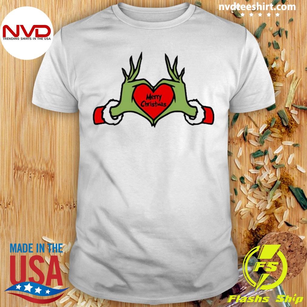 Grinch Hand Love Merry Christmas 2024 Shirt