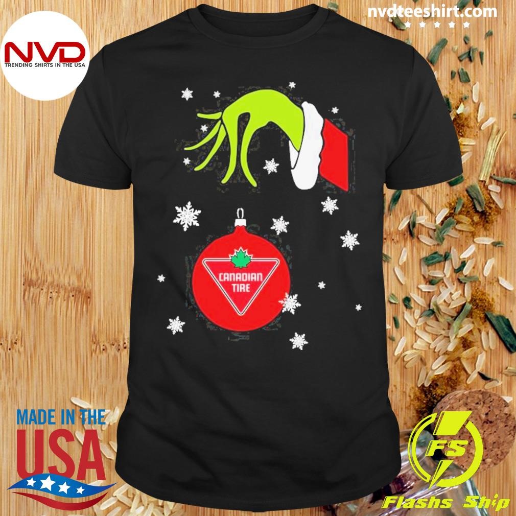 Grinch Hand holding Ornament Canadian Tire Snowflake Christmas 2024 Shirt