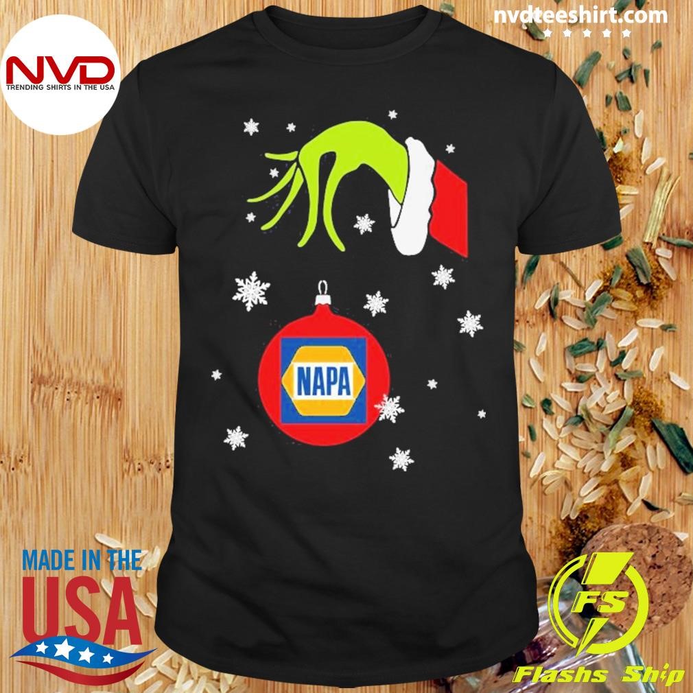 Grinch Hand holding Ornament Napa Snowflake Christmas 2024 Shirt