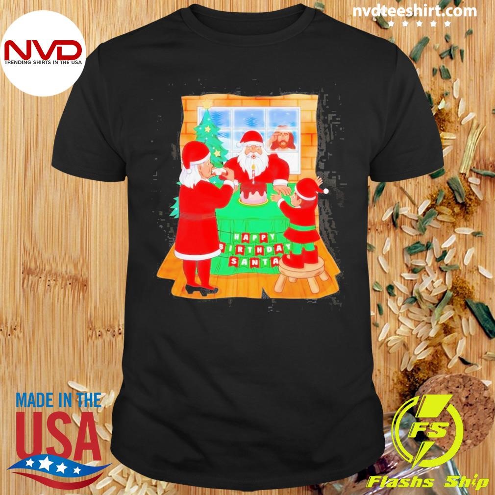 Happy Birthday Santa Christmas Sweaters Shirt