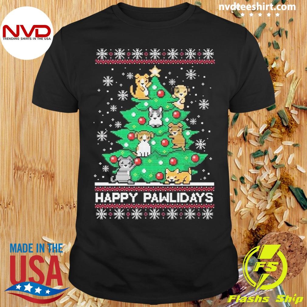 Happy Pawlidays Ugly Christmas Vuitino 2024 Shirt