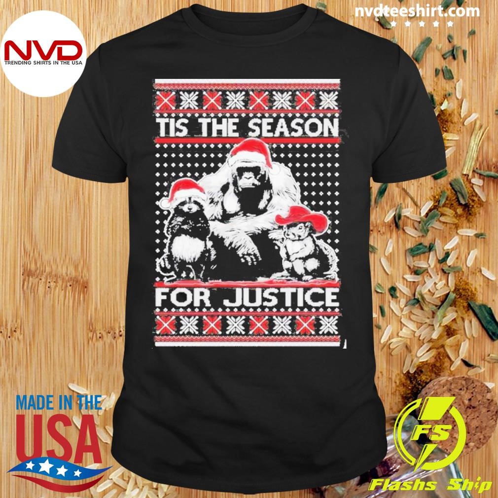 Harambe Peanut Fred Tis The Season For Justice Ugly Christmas Shirt