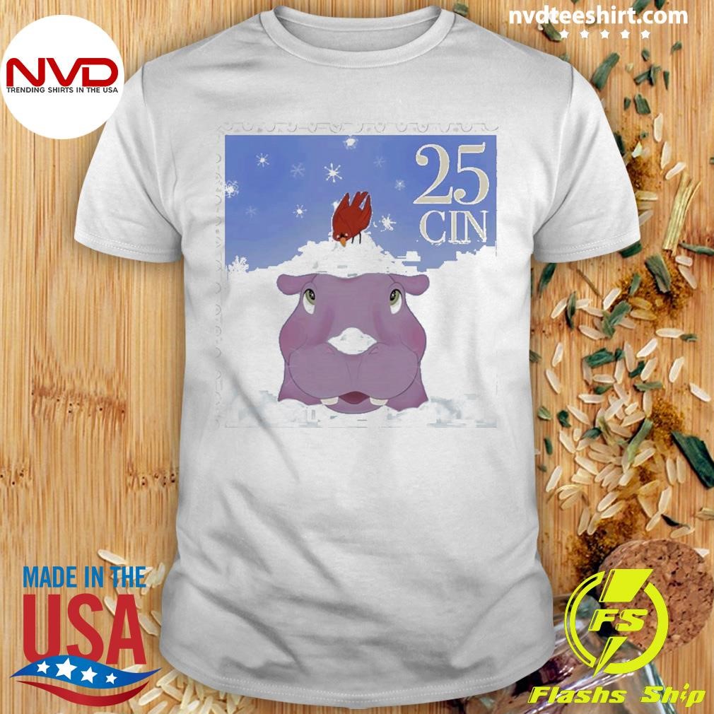 Hippo Fiona In The Snow Stamp 25 Cincinnati Shirt