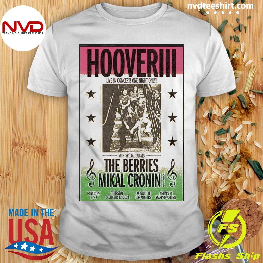 Hooveriii Dec 12th, 2024 Zebulon, Los Angeles CA Poster Tour Shirt