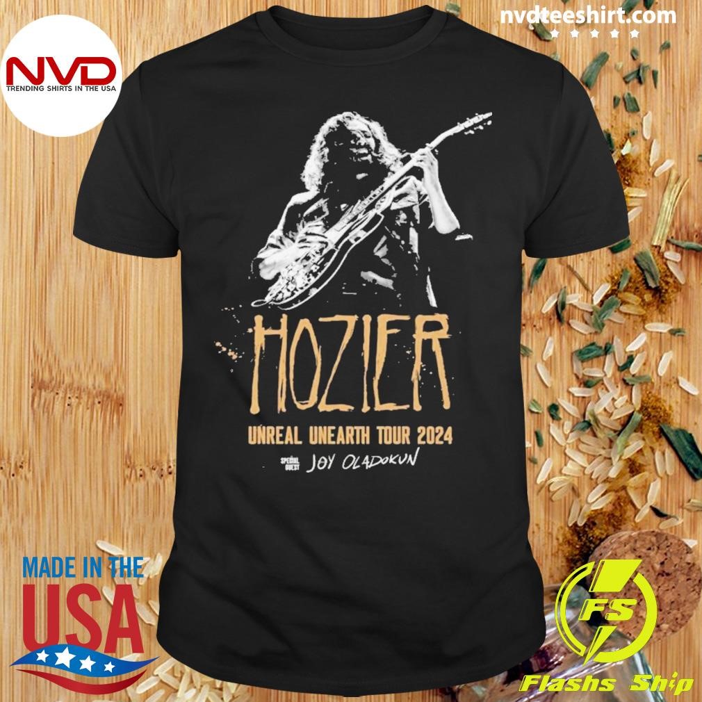 Hozier Event In Christchurch, New Zealand Unreal Unearth Tour 2024 Special Guest Joy Oladokun Poster Shirt