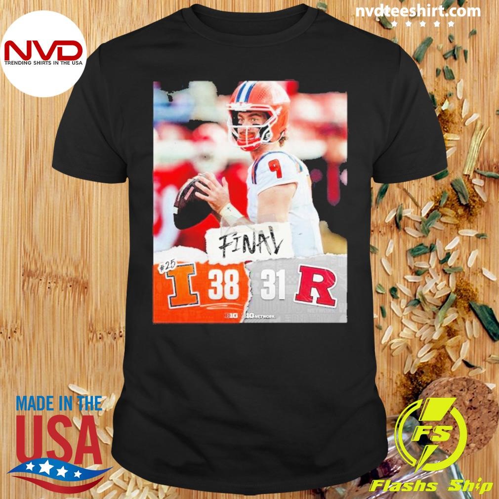 Illinois Fighting Illini 38-31 Victory Over Rutgers Football 2024 Final Score Shirt