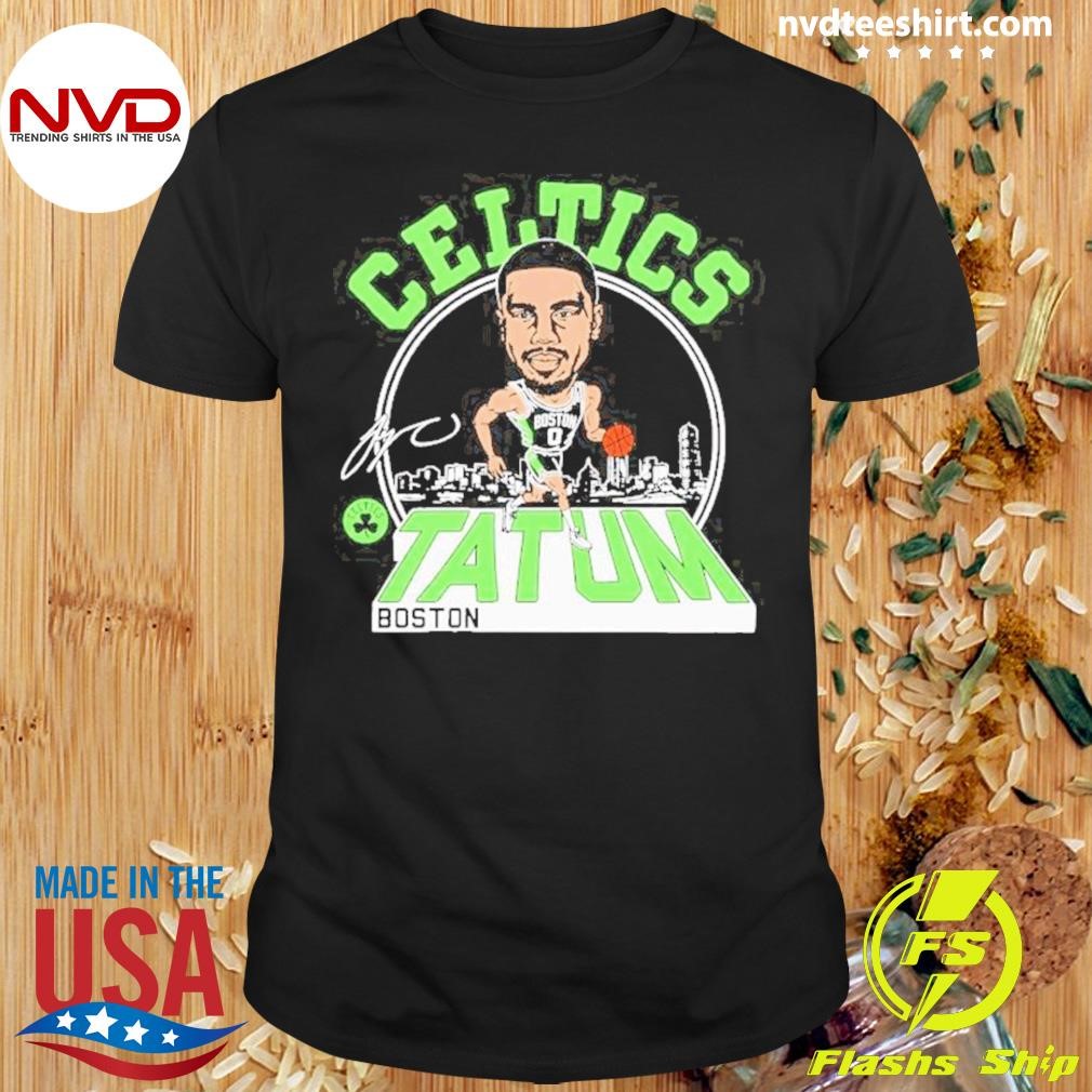 Jayson Tatum Boston Celtics 2024-25 City Edition Caricature Tri-Blend Shirt