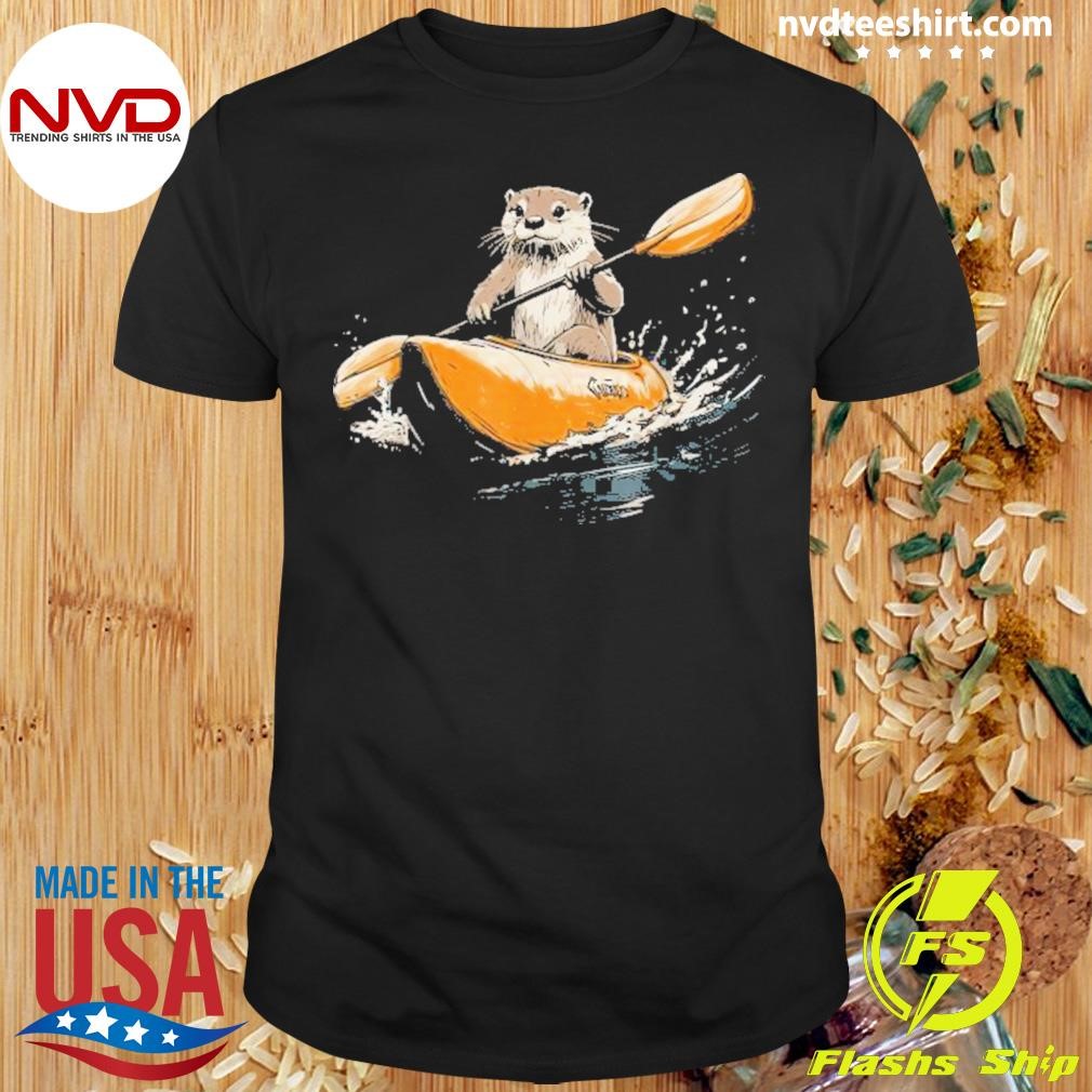 Kayaking River Otter Kayaker Kayak Canoe Paddling Shirt