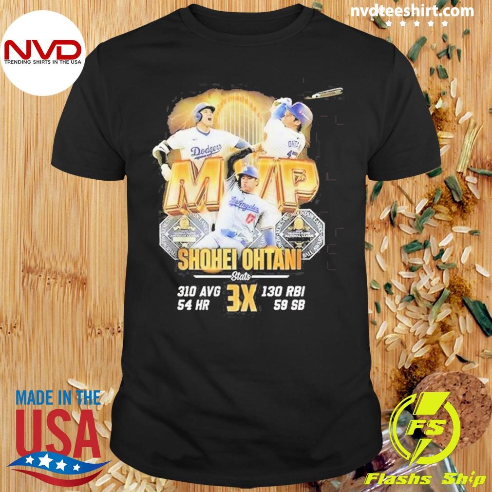 Los Angeles Dodgers Baseball Shohei Ohtani Mvp 2024 3 Times Shirt