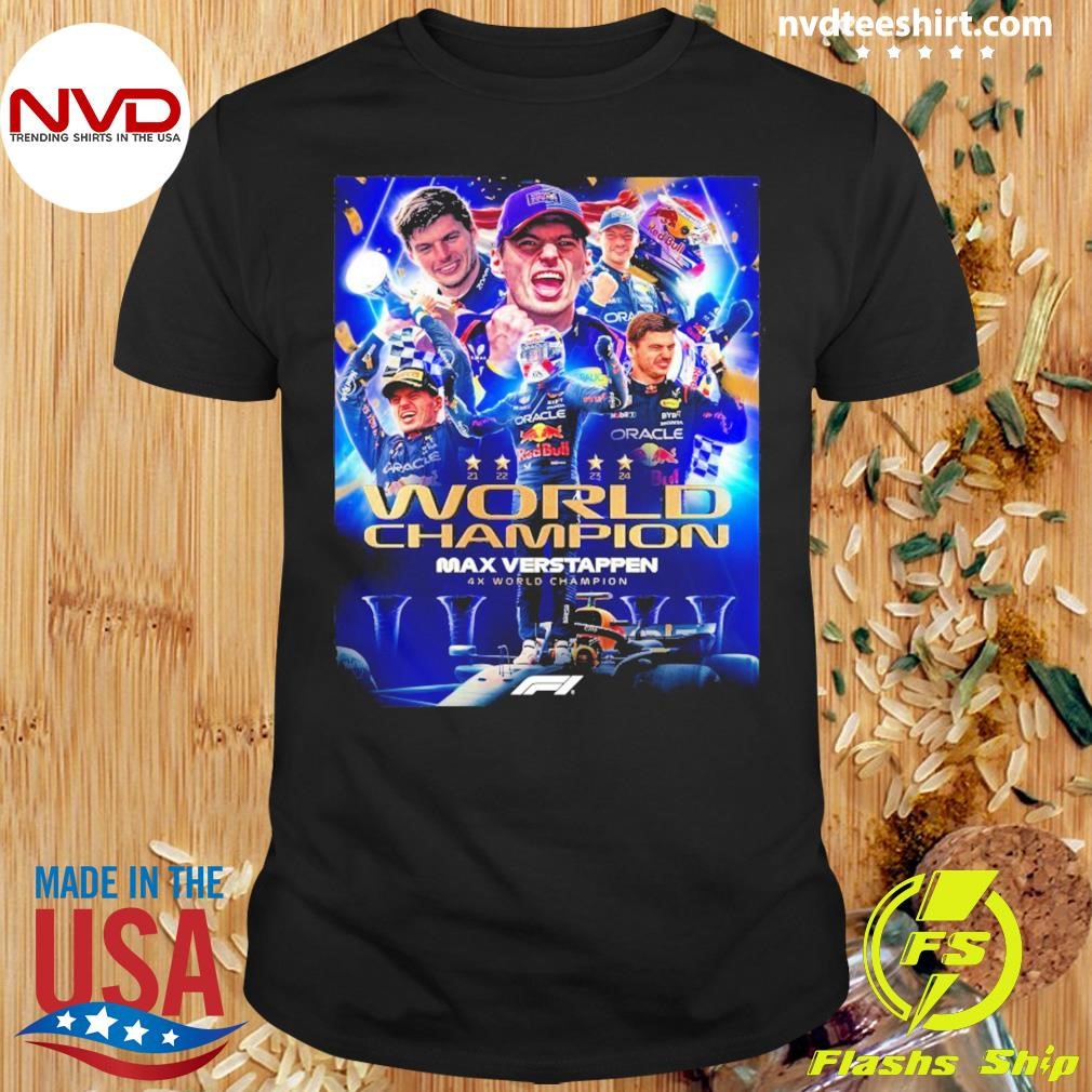 Max Verstappen 4x World Championship Poster Shirt