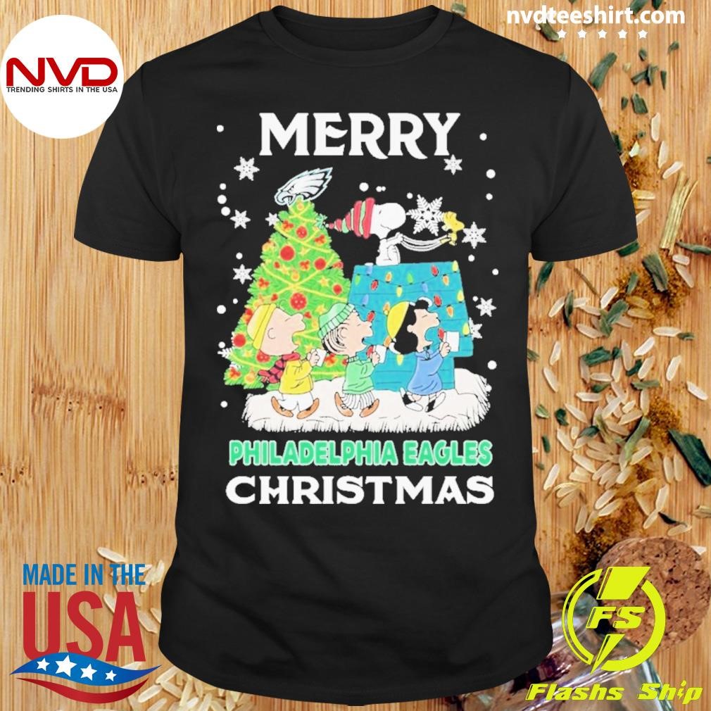 Merry Philadelphia Eagles And Snoopy Christmas Sweater Shirt