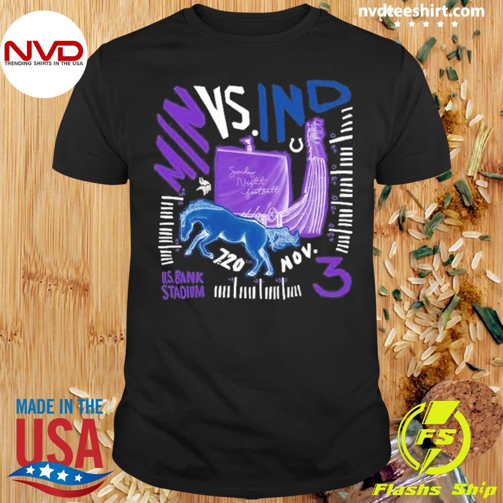 Minnesota Vikings Vs Indianapolis Colts Nov 3, 2024 Us Bank Stadium Matchup Shirt