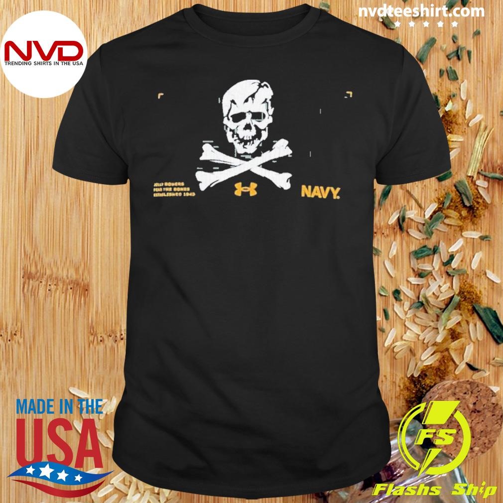 Navy Midshipmen Under Armour 2024 Rivalry Skull & Cross Bones Performance Shirt