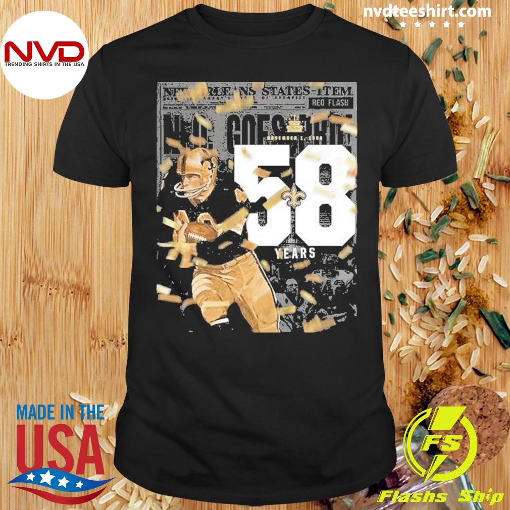 New Orleans Saints 58 Years 1966 2024 Happy All Saints Day Shirt