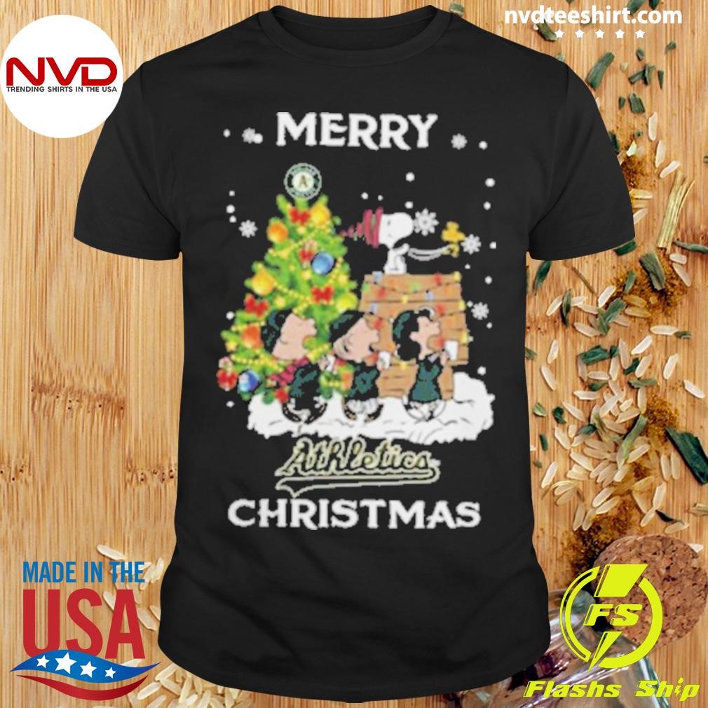 Oakland Athletics Snoopy And Friends Merry Athletics Christmas 2024 Shirt