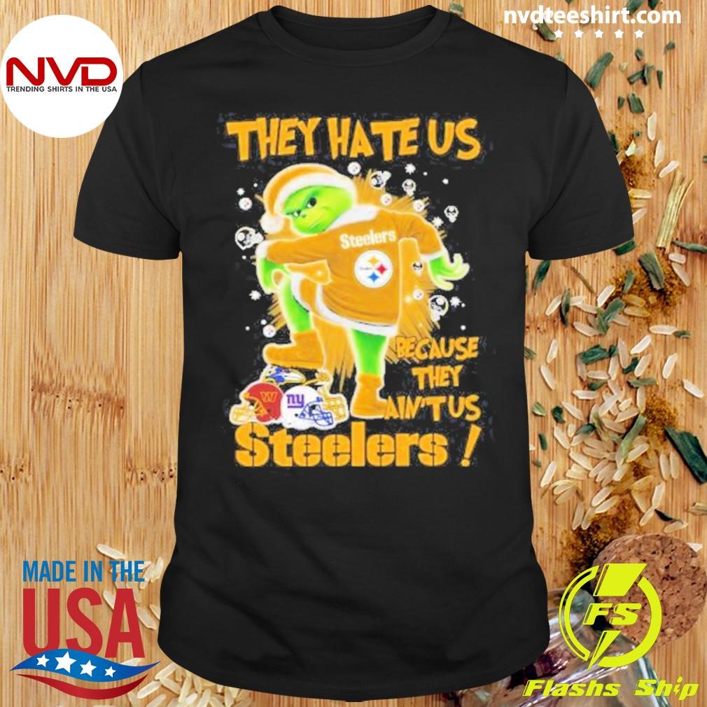 Pittsburgh Steelers Stomp On Teams They Hate Us Because They Ain’t Us Grinch Christmas Sweater Shirt