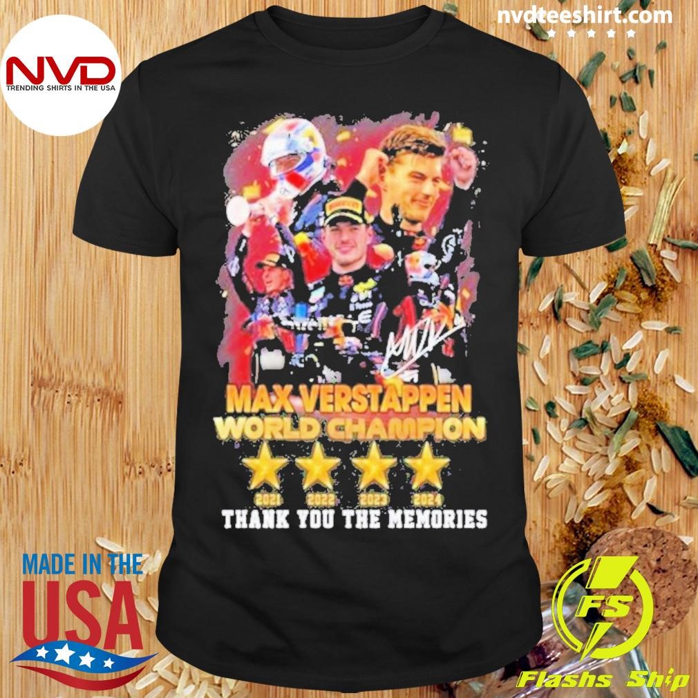 Red Bull Racing Max Verstappen World Champion Thank You For The Memories 2D Shirt