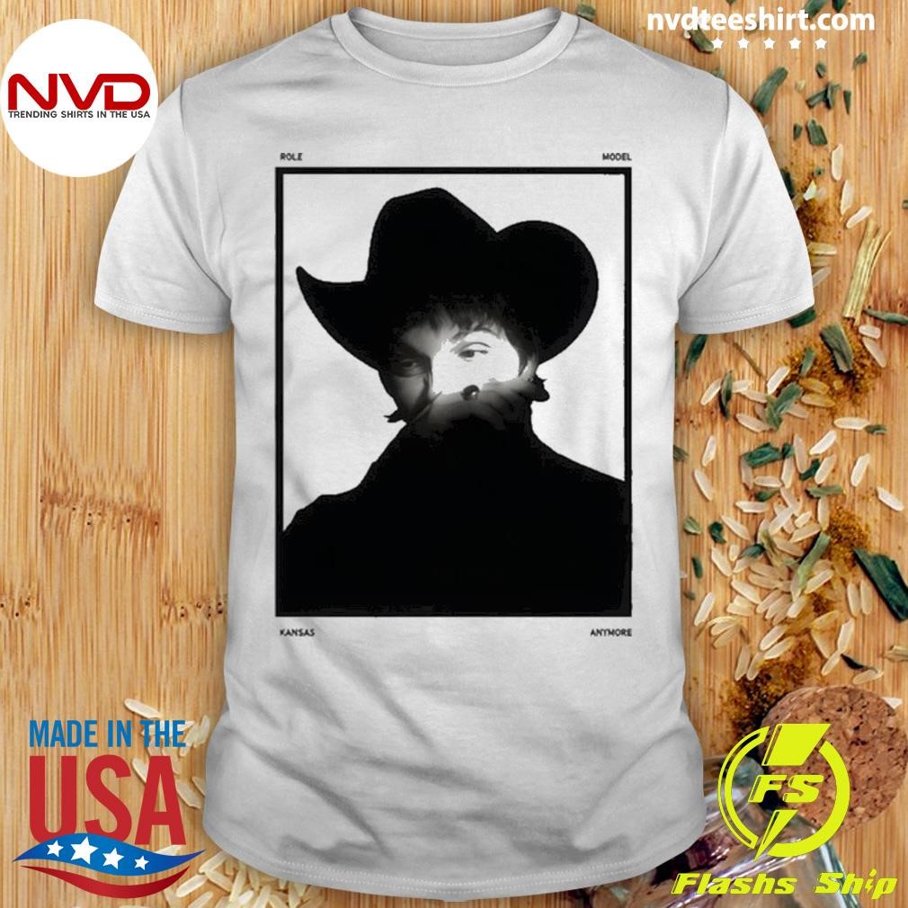 Role Model Kansas Anymore Cowboy Hat Boyfriend Fit Girls Shirt