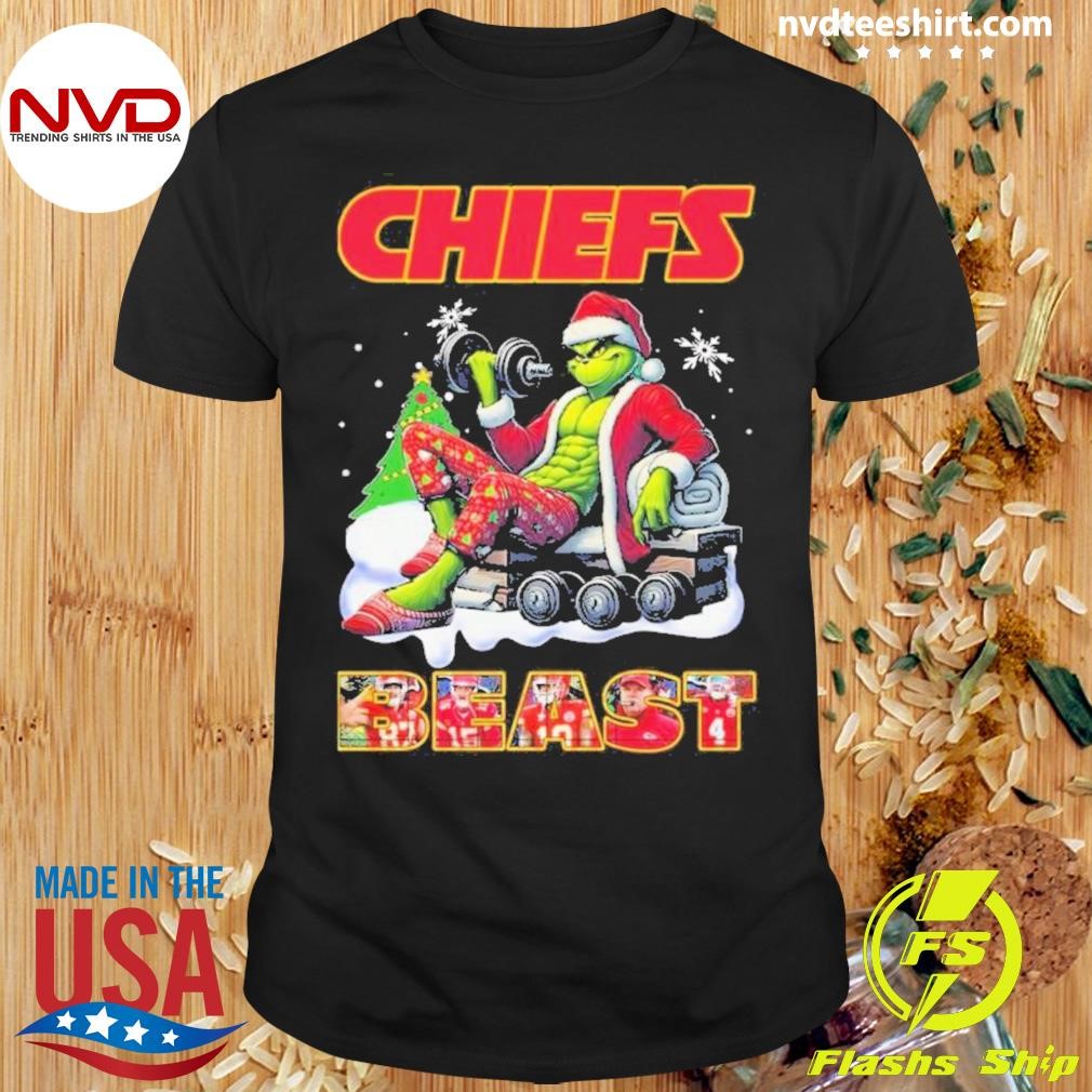 Santa Grinch Gymmer Kansas Chiefs Nfl 2025 Beast Christmas Shirt