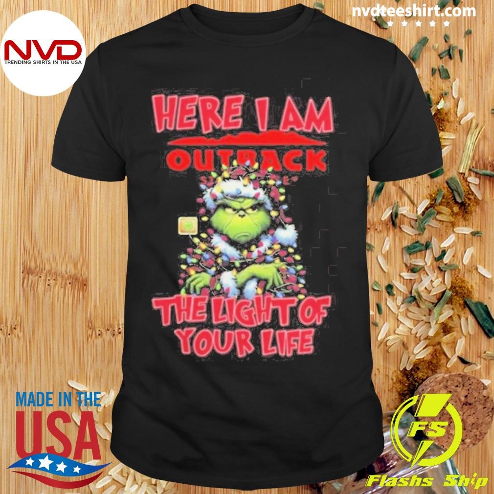 Santa Grinch Here I Am Outback Steakhouse The Light Of Your Life Christmas Light Shirt