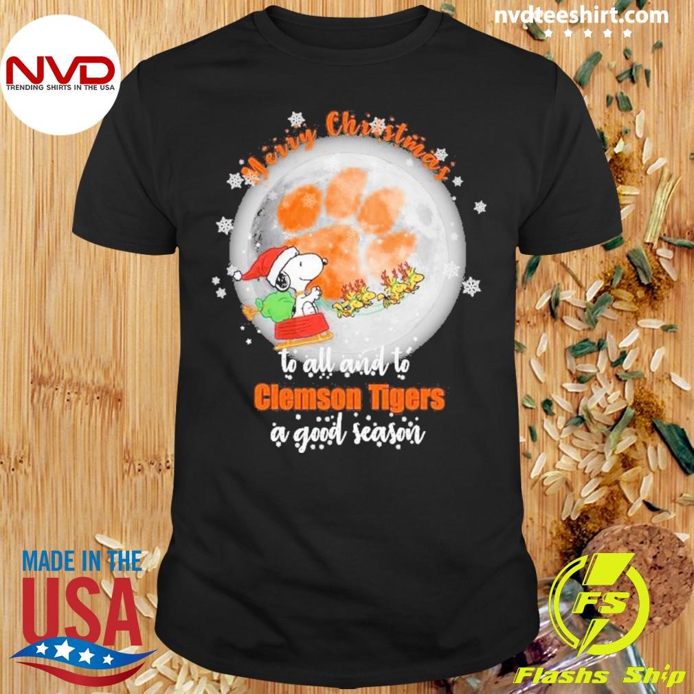 Santa Snoopy merry christmas to all and to Clemson Tigers a good season 2024 Shirt