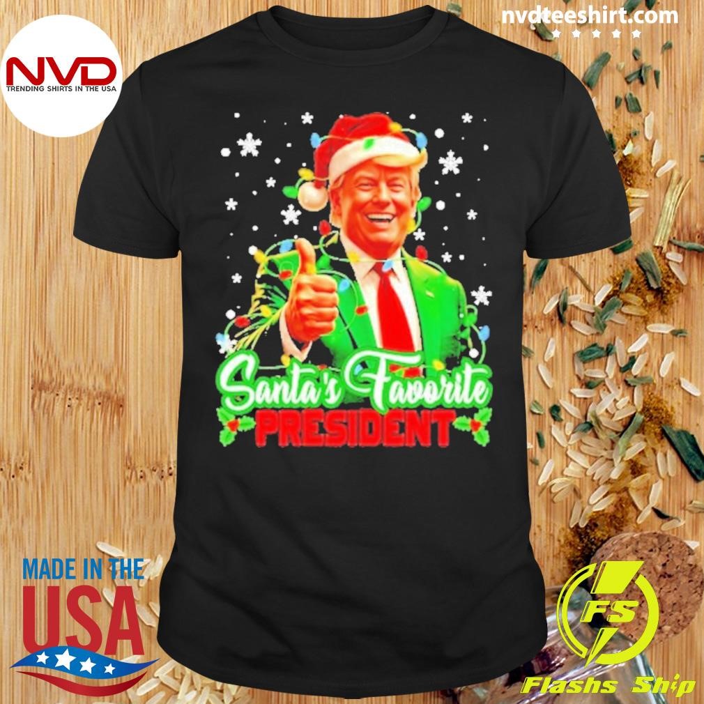 Santa’s Favorite President Funny Trump Christmas Xmas Shirt