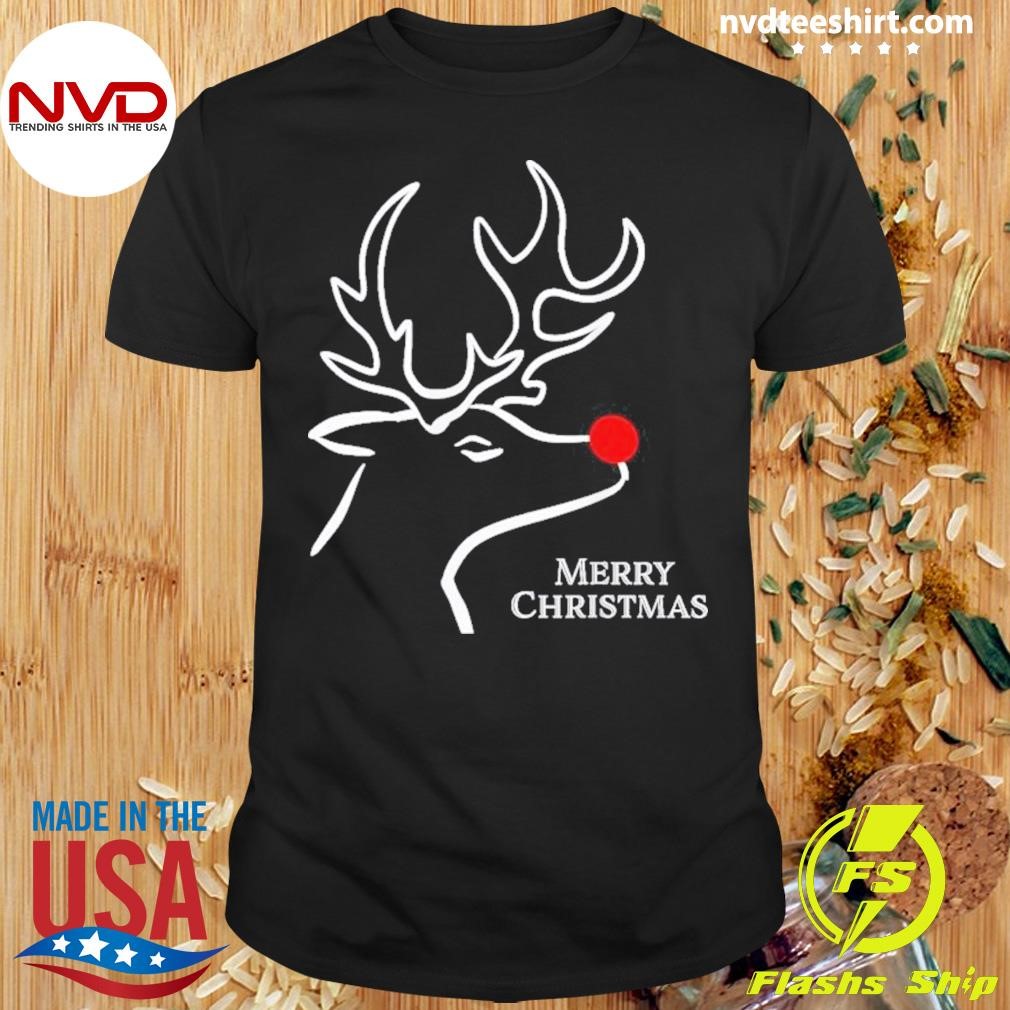 Simple Merry Christmas Deer Men Women Kids Family Matching 2024 Shirt