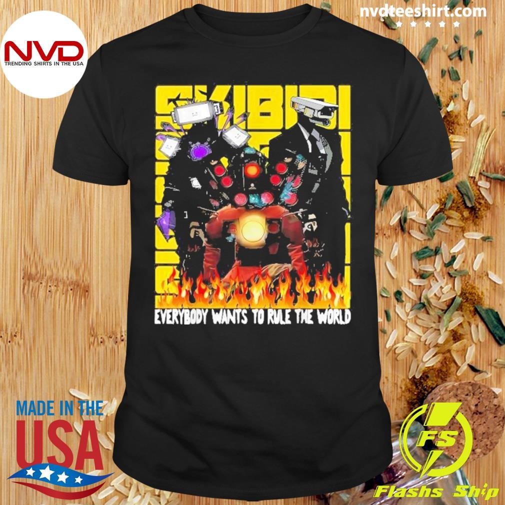 Skibidi Toilet Tv Man Everybody Wants To Rule The World Shirt