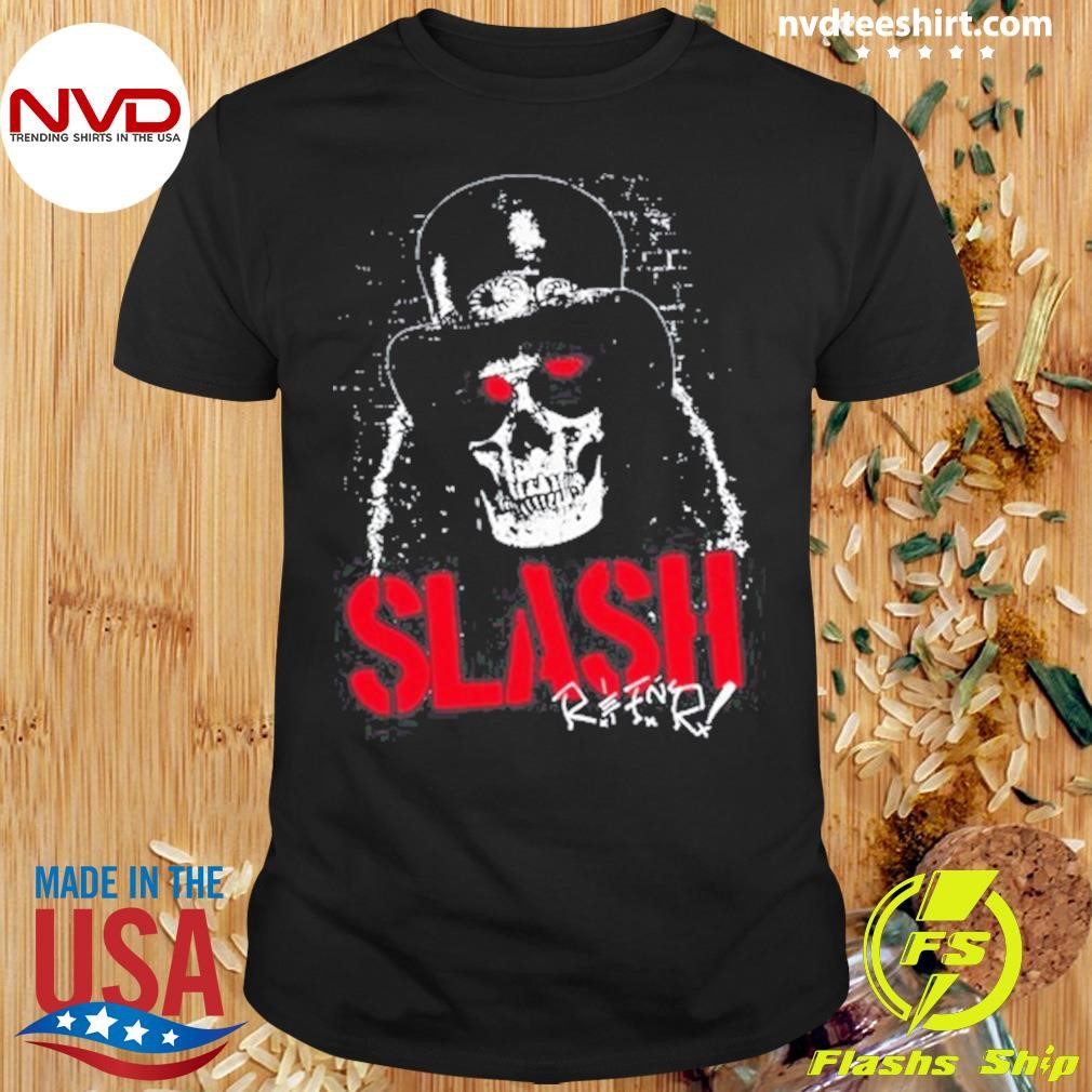 Slash Skull Portrait Black Pullover Shirt