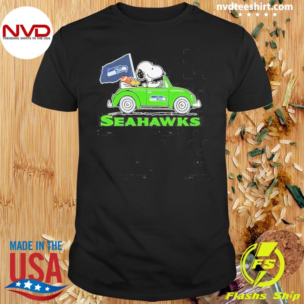 Snoopy And Woodstock Drive Car Seattle Seahawks 2024 Shirt