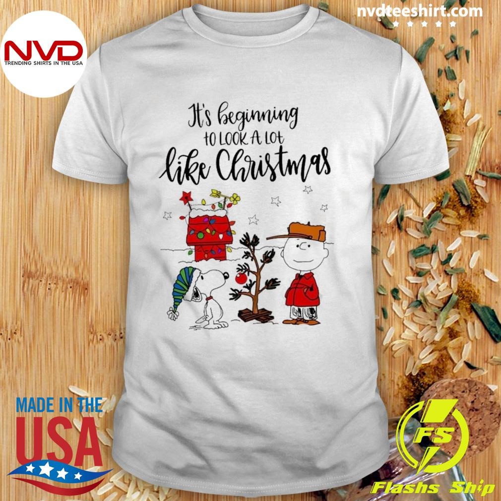 Snoopy Charlie Brown Peanuts It’s Beginning To Look A Lot Like Christmas 2024 Shirt