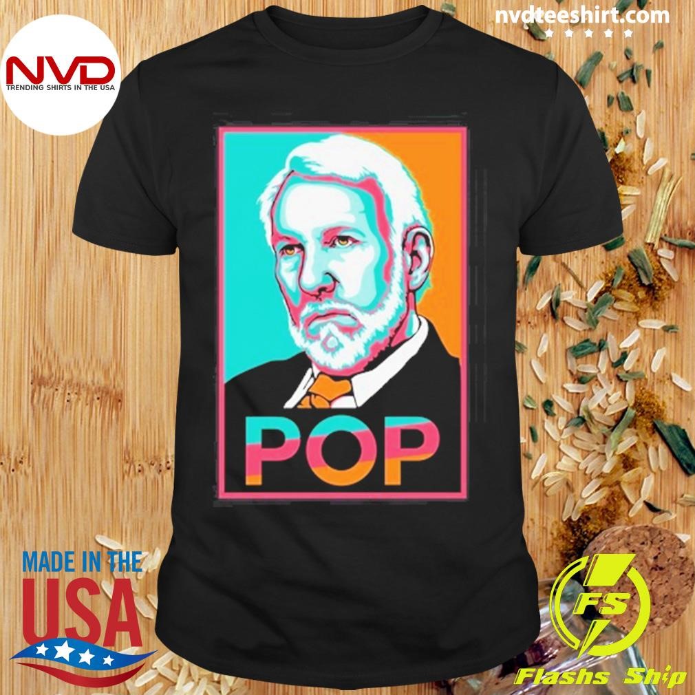 Spurs Gregg Popovich Pop Tee Shirt