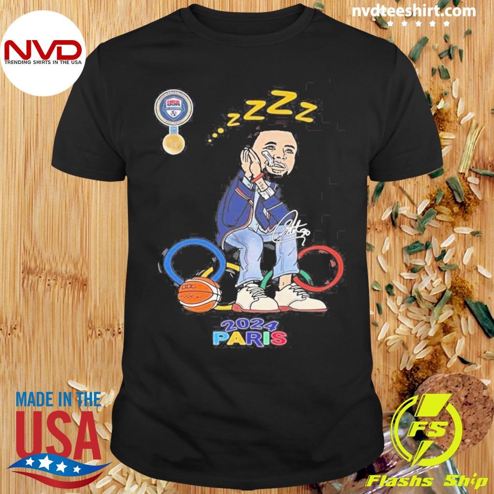 Stephen Curry Nuit Nuit Olympic Paris Signature 2024 Shirt