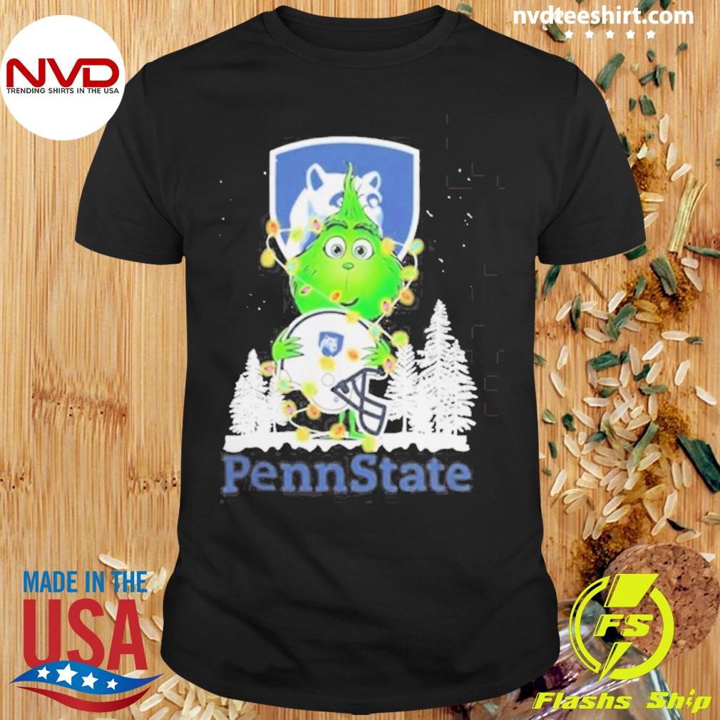 The Baby Grinch Hug Penn State Nittany Lions Helmet Christmas 2024 Shirt