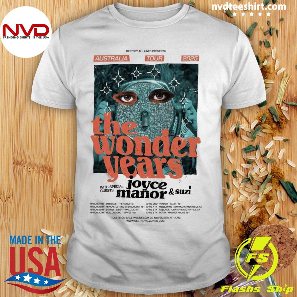 The Wonder Years with Joyce Manor Australia Tour 2025 Shirt