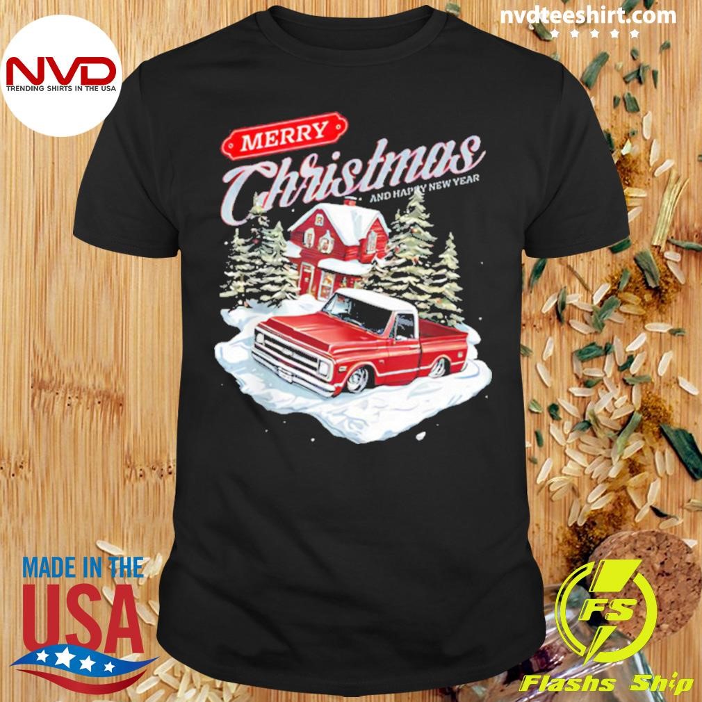 Truck Merry Christmas And Happy New Year 2024 Shirt