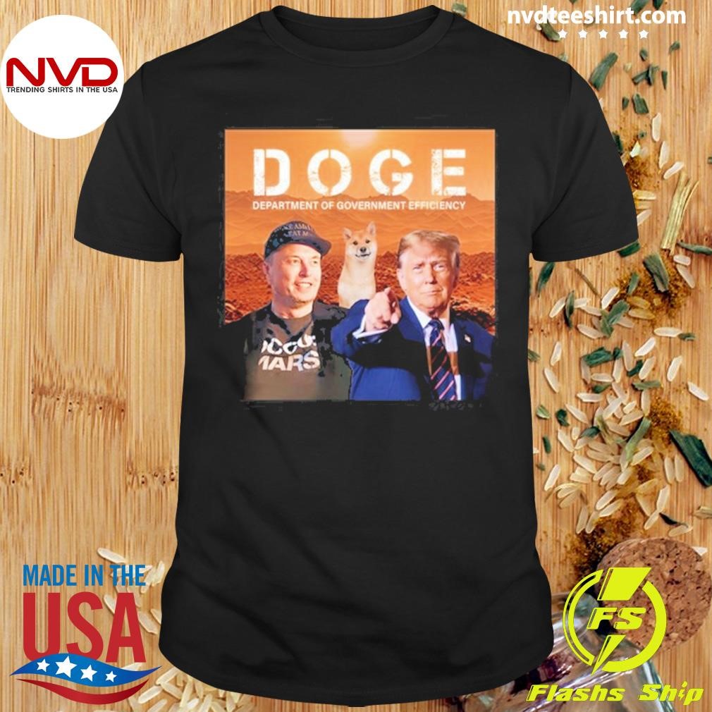 Trump And Elon Musk Doge Department Of Government Efficiency Black Shirt