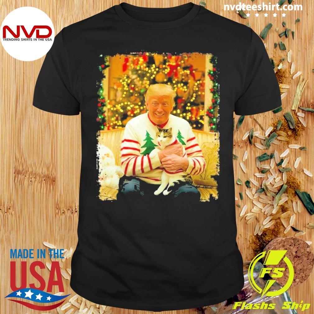 Trump For Cat Lovers Xmas Pajamas Christmas 2024 Shirt