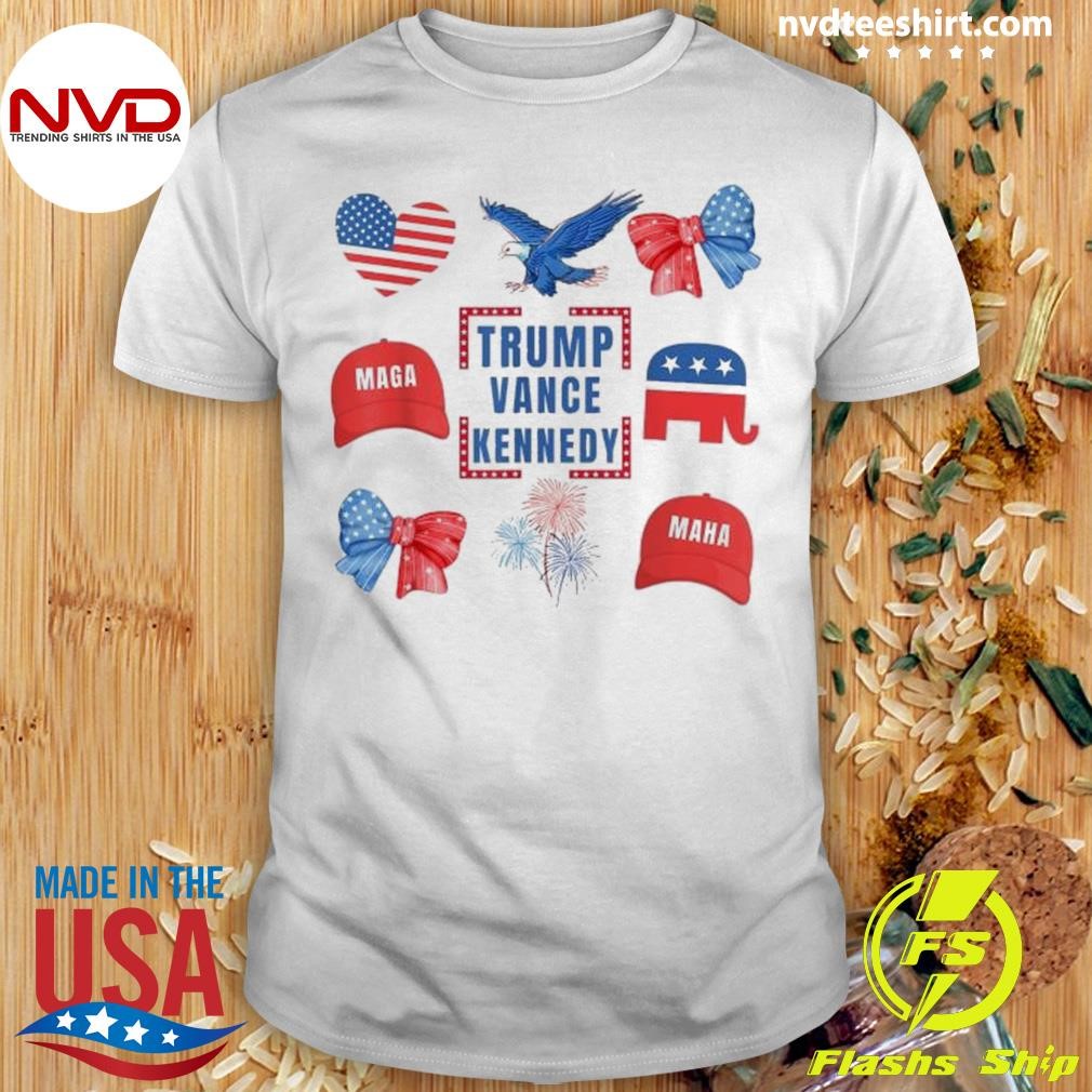 Trump Vance Kennedy Coquette Bow Hat Cap Heart Eagle Vote Maga President 2024 Shirt