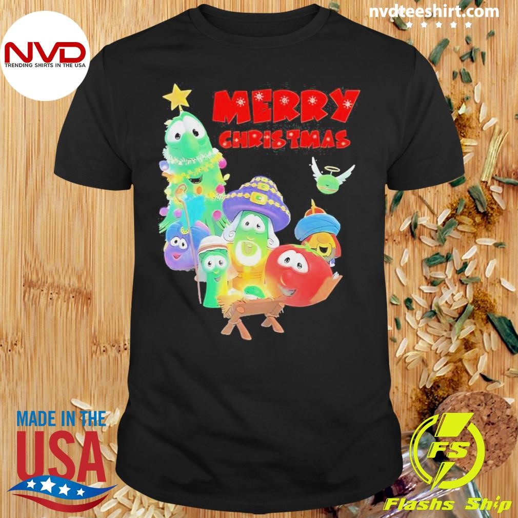 Veggietales Merry Christmas Xmas Characters Sweaters Shirt